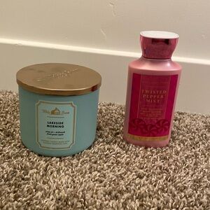 Bath and body works lotion and candle